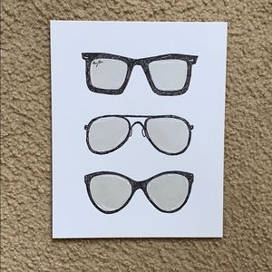 Ray Bans Sunglasses Art Print 8”x 10”